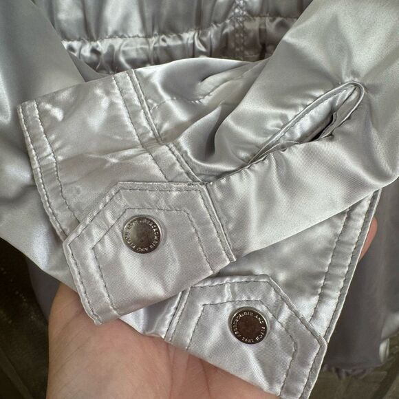 Vintage Y2K Abercrombie & Fitch Silky Gray Water Wind Resistant Light Jacket Sma - Picture 10 of 12